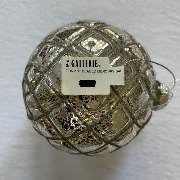 Z GALLERIE BEADED MERCURY GLASS BALL ORNAMENTS (SET OF 4) - Picture 8 of 8